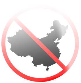 map of china crossed out